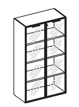 Шкаф средний широкий со стеклянными дверьми Element АТЕ 95509