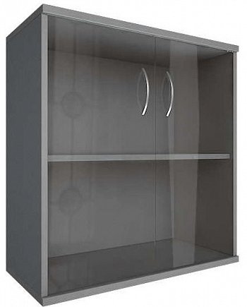 Шкаф широкий низкий закрытый со стеклом Рива А.СТ-3.2