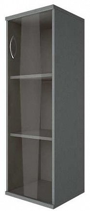 Шкаф узкий средний закрытый со стеклом правый Slim System А.СУ-2.4 Пр