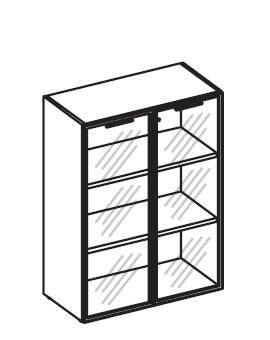 Шкаф средний широкий со стеклянными дверьми Element АТЕ 95309
