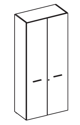 Шкаф высокий широкий с деревянными дверьми Element АТЕ 95708