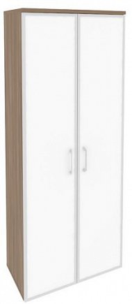 Шкаф высокий широкий (2 высоких фасада стекло лакобель в раме) Onix Direct O.ST-1.10R white/black