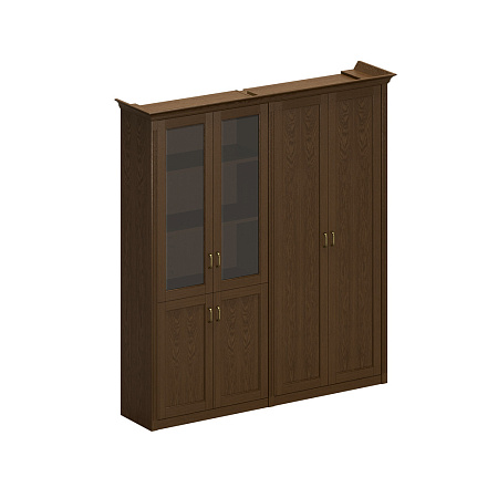 Шкаф высокий комбинированный (для одежды + для документов со стеклянными дверями) Perseo ПС 353 ДМ
