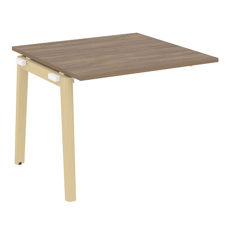 Проходной наборный элемент переговорного стола, опоры - массив дерева 98х98см Onix Wood OW.NPRG-1