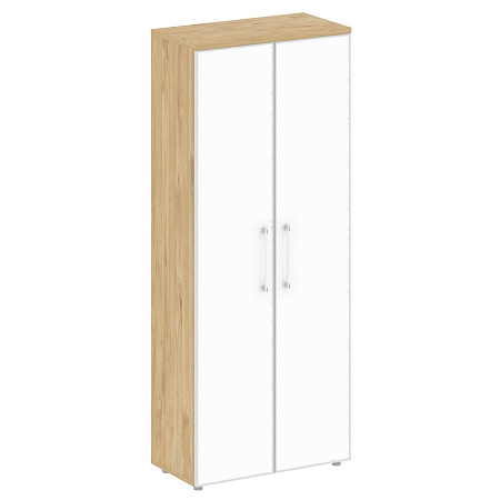 Шкаф высокий широкий (2 высоких фасада стекло лакобель белый в раме) 80x42 см SHIFT SK.ST-1.10R white
