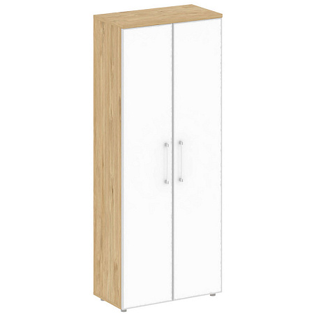 Шкаф высокий широкий (2 высоких фасада стекло лакобель белый в раме) 80x42 см SHIFT SK.ST-1.10R white