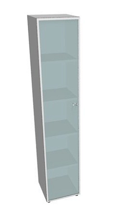 Шкаф высокий, узкий, стекло белое, рама хром X8 IDEV43S L/IDEZ43S L