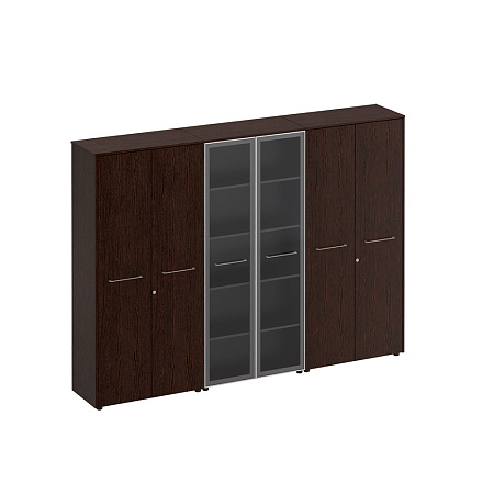 Шкаф комбинированный высокий (закрытый + стекло + одежда) Reventon МЕ 375