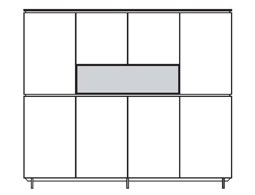 картинка Шкаф средний с нишей AR.TU LA00033/LA00033Lack