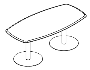 Стол для переговоров овальный на опорах-колоннах  Alta МР 165