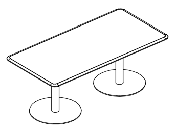 Стол для переговоров прямоугольный на опорах-колоннах Alta МР 169