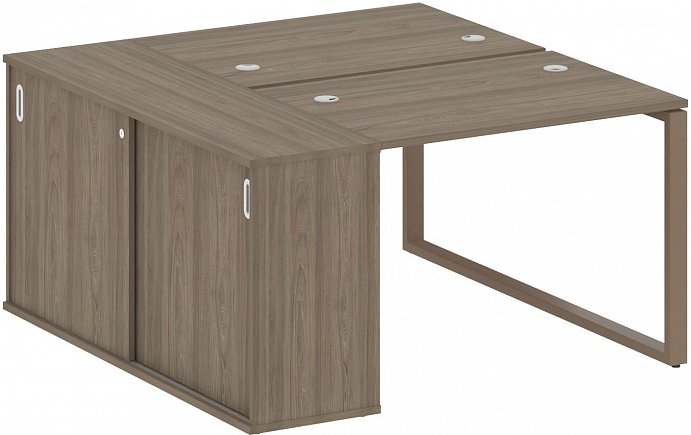 картинка Рабочая станция на О-образном м/к с опорным купе 141x147 см Metal System Quattro 4*4 40БО.РС-СШК-1.1