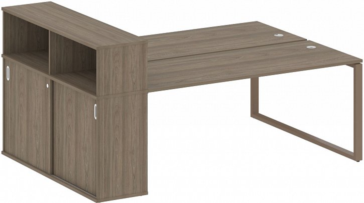 картинка Рабочая станция на О-образном м/к с опорным купе 221x147 см Metal System Quattro 4*4 40БО.РС-СШК-2.5