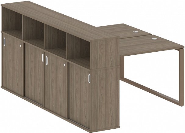 картинка Рабочая станция на О-образном м/к с опорным купе 161x233 см Metal System Quattro 4*4 40БО.РС-СШК-4.2