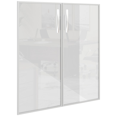 фото Двери средние матовое стекло в алюминиевой раме Asti AS-4.3