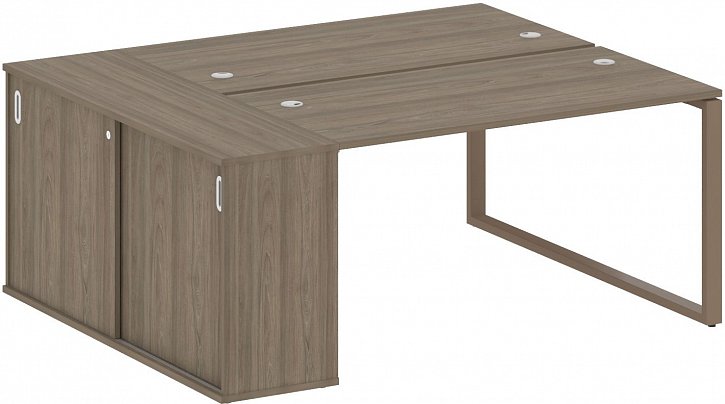 картинка Рабочая станция на О-образном м/к с опорным купе 181x147 см Metal System Quattro 4*4 40БО.РС-СШК-1.3