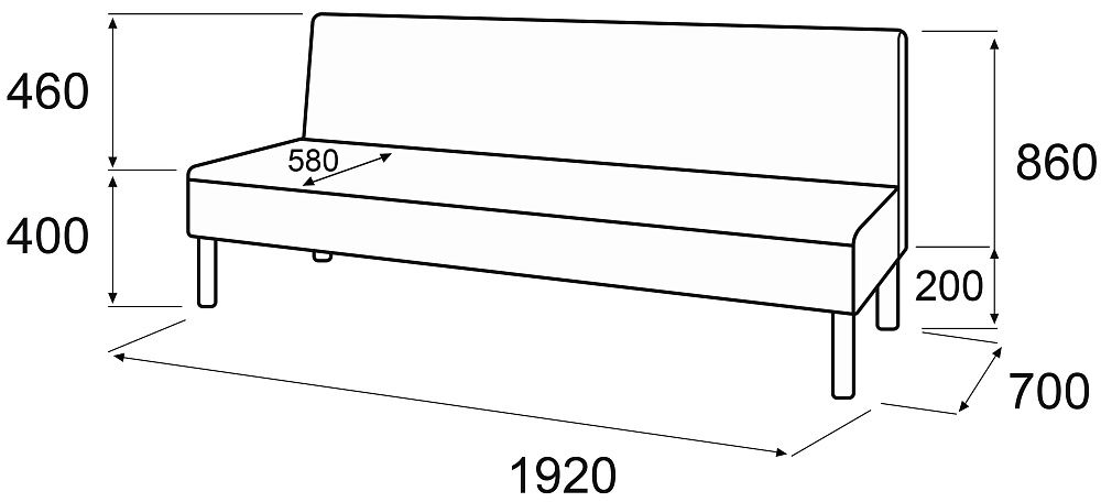 картинка Модуль 3-х местный без подлокотников МП 3С