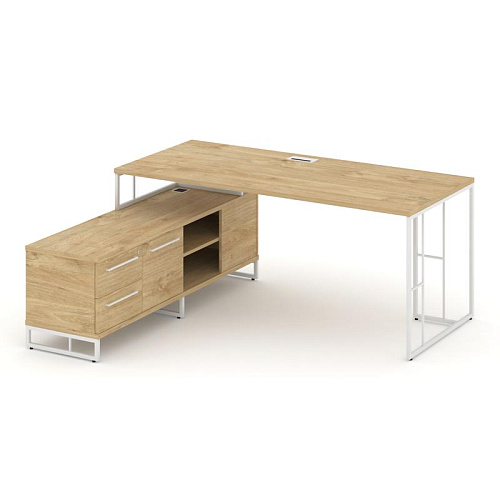 Стол руководителя на опорной тумбой Рифт Директ (RIFT DIRECT) RF.SRT-24 (L) 1580*1600*750