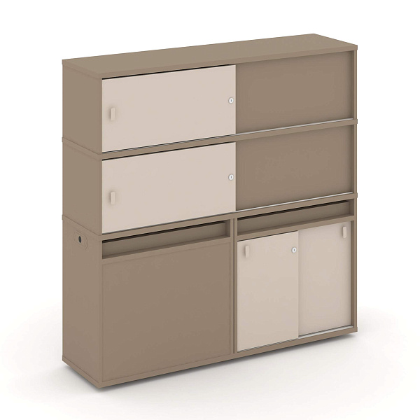 картинка Тумба двойная + высокая надставка Estetica ES.NB.2V-27