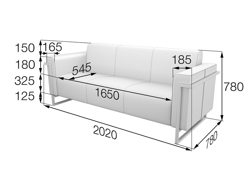 фото Диван 3-местный Дакар Dk3
