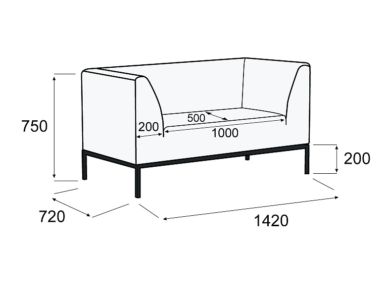 картинка Диван 2-х местный Ультра Д2