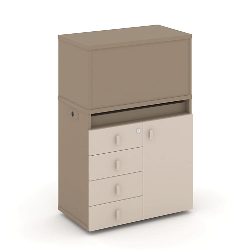 Тумба одиночная с надставкой низкой Estetica ES.NB.1N-2