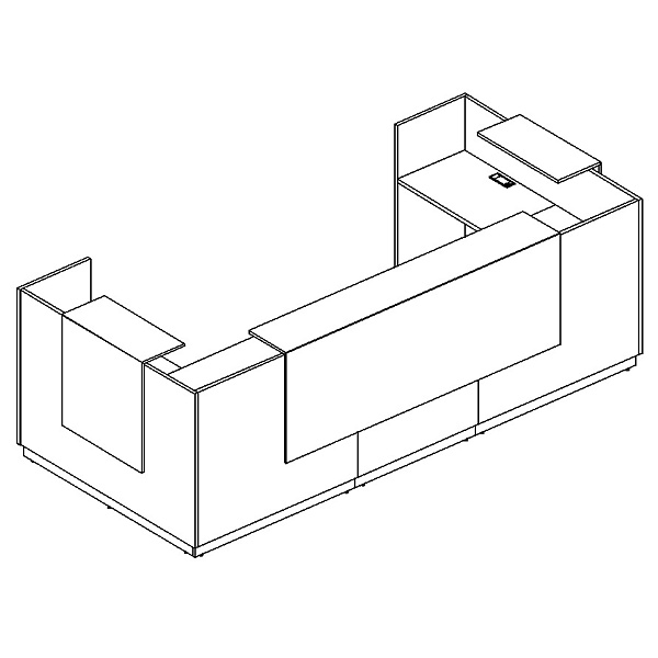 картинка Стойка ресепшен П-образная (полки высокие) А4 9884