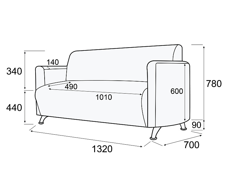 картинка Диван 2-х местный Брикс Д2
