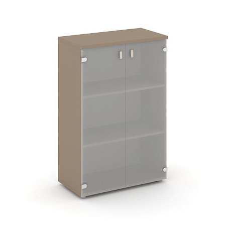 Шкаф офисный средний широкий (2 средних фасада стекло сатин матовый) Эстетика (ESTETICA) ES.ST-2.4