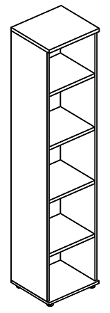 Стеллаж высокий узкий (топ ДСП) Alta МР 9476