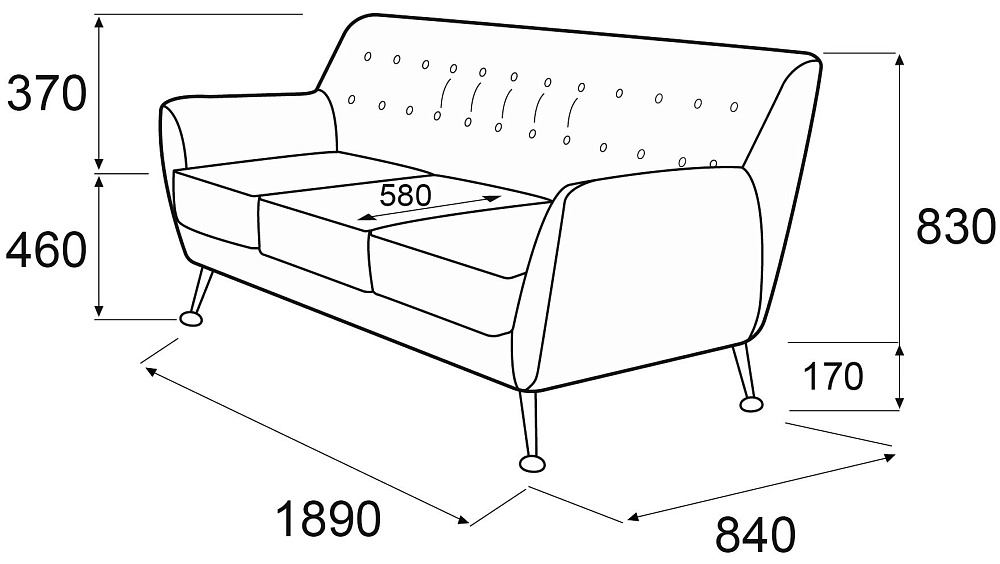 картинка Диван 3-х местный Троя Д3