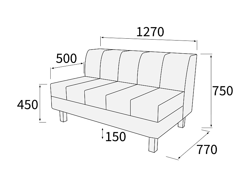картинка Модуль 2-х местный без подлокотников Лима 2С