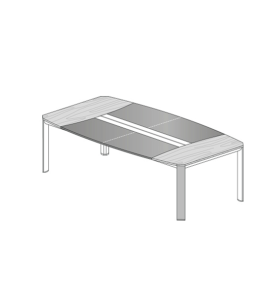 картинка Стол переговорный шпон/стекло Darch 1524V