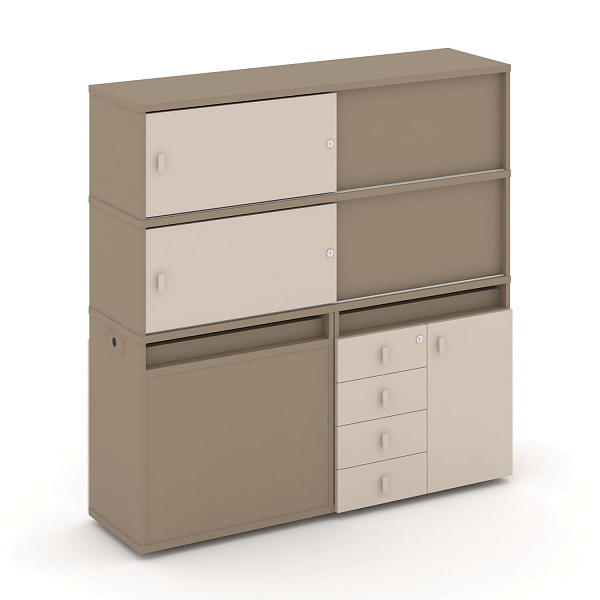 картинка Тумба двойная + высокая надставка Estetica ES.NB.2V-25