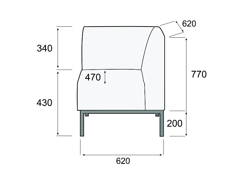 картинка Модуль угловой Сигма лайт У90