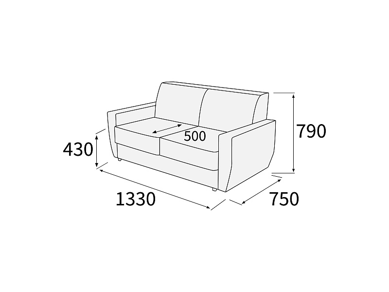 картинка Диван 2-х местный Омега Д2