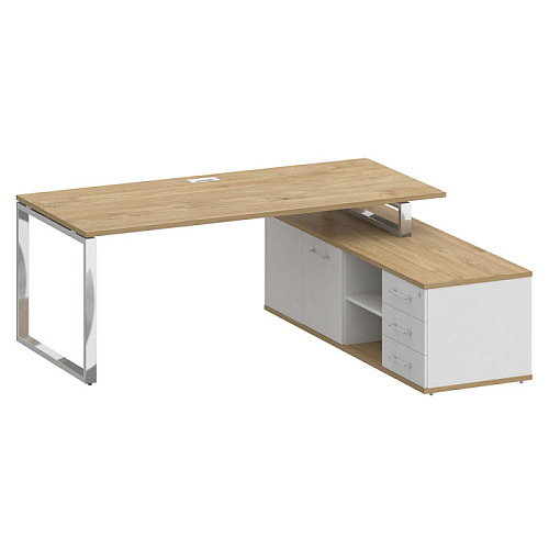 Стол руководителя с опорной греденцией, правый 200x180 см Шифт (SHIFT) SK.SRG-200 (R)