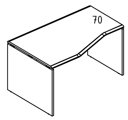 Стол эргономичный &quot;Техно&quot; на каркасе ДСП (2 скоса) левый Alta МР МП 065.01