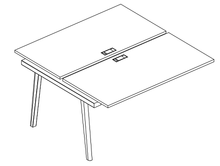 Секция стола рабочей станции (2х120) Albero АЛ 9173-1