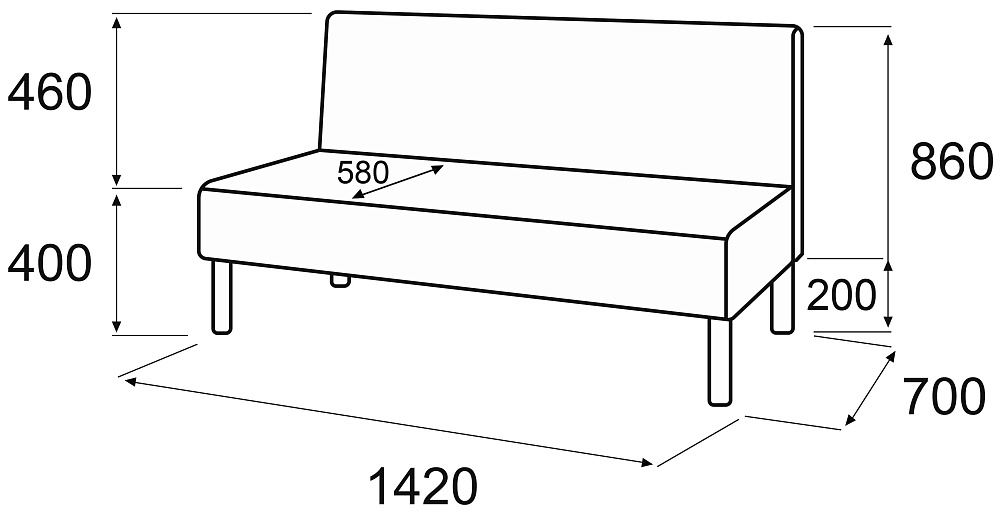 картинка Модуль 2-х местный без подлокотников МП 2С