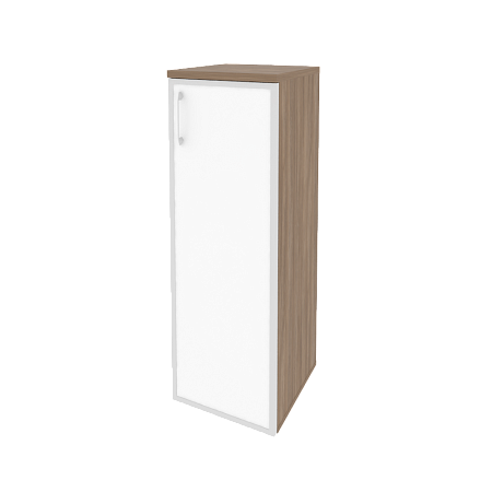 Шкаф офисный средний узкий правый (1 средний фасад стекло лакобель в раме) Оникс (ONIX) O.SU-2.4R(R) white/black