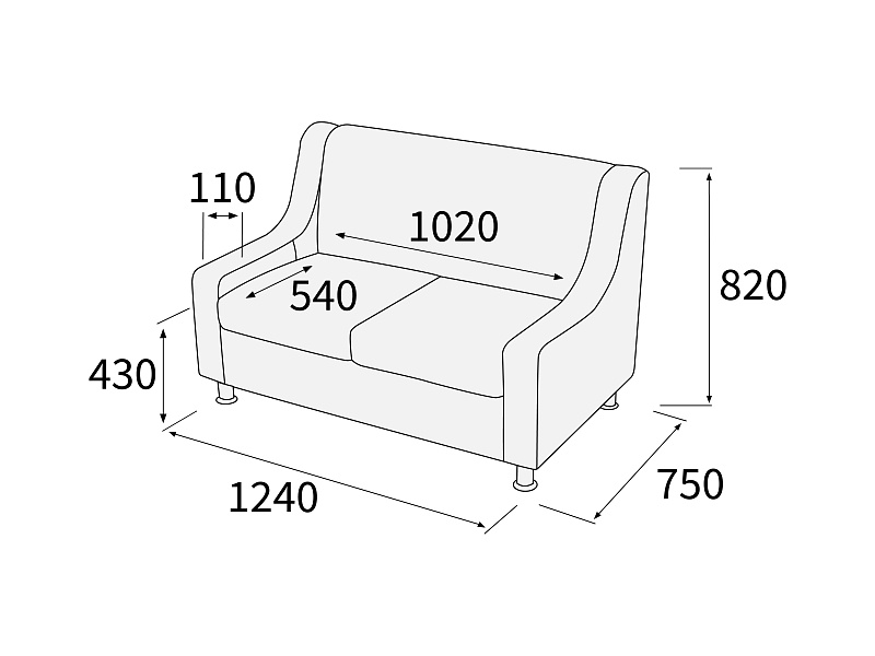 картинка Диван 2-х местный МирЭль Д2