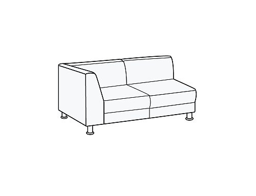 Модуль 2-х местный с левым подлокотником Омега-люкс 2Лев