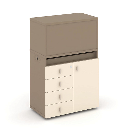 Тумба одиночная с надставкой низкой Estetica ES.NB.1N-2