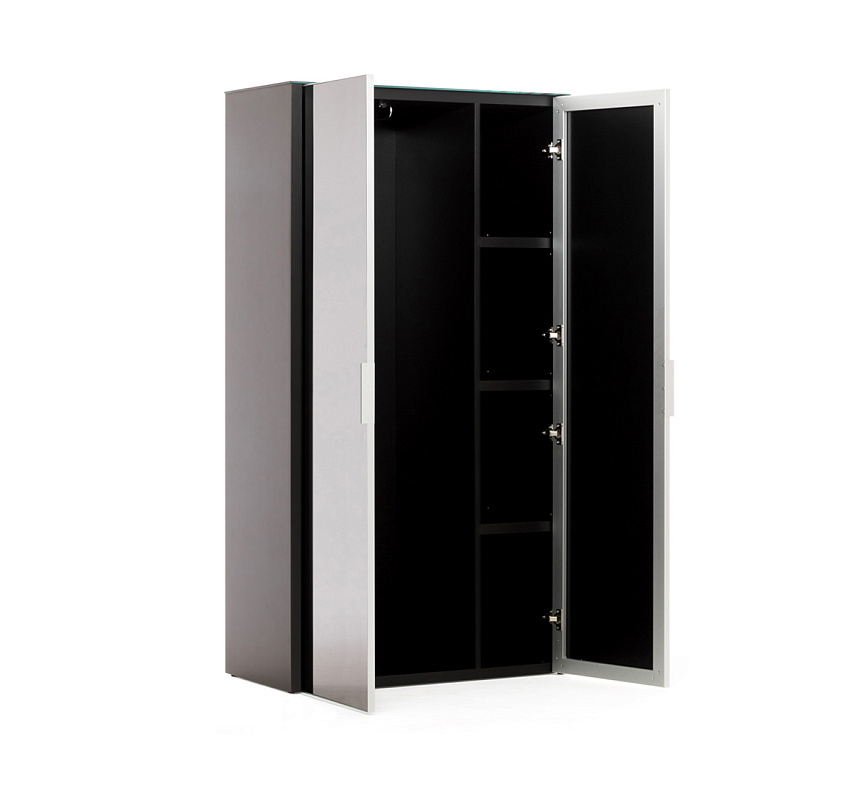 картинка Гардероб, 2 дв. GALA NEWLIB2/899 + LIBSH/899 BLACK GLASS