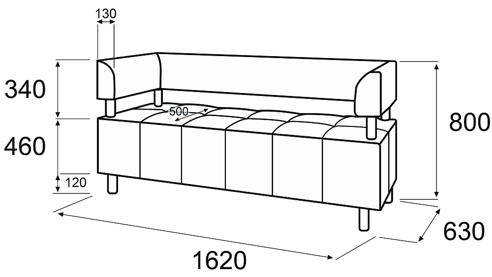 картинка Диван 3-х местный Спринт МП Д3