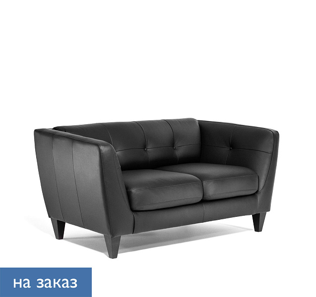 картинка Диван 2-мест кожзам+кожа VOLTA VOLTA 2 Dakota Black wenge