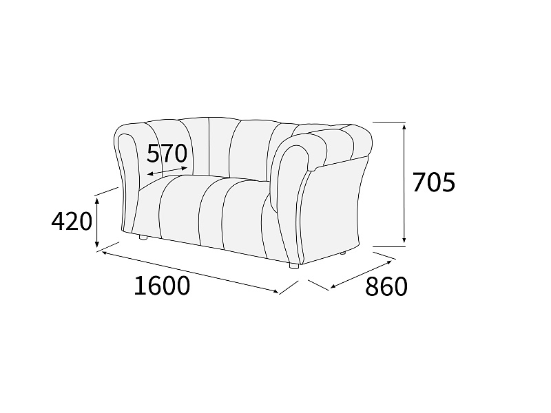 картинка Диван 2-х местный Юпитер Д2