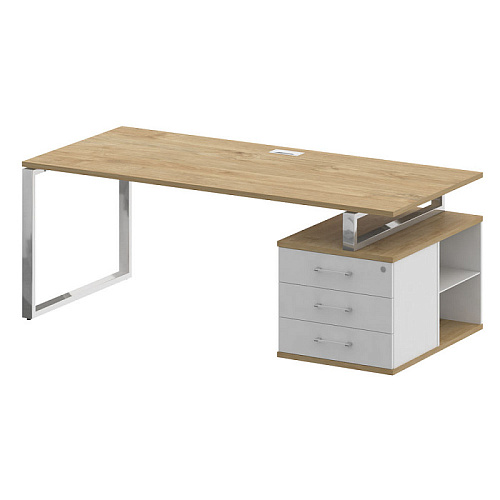 Стол руководителя с опорной тумбой , правый 200x90 см Шифт (SHIFT) SK.SRT-200 (R)