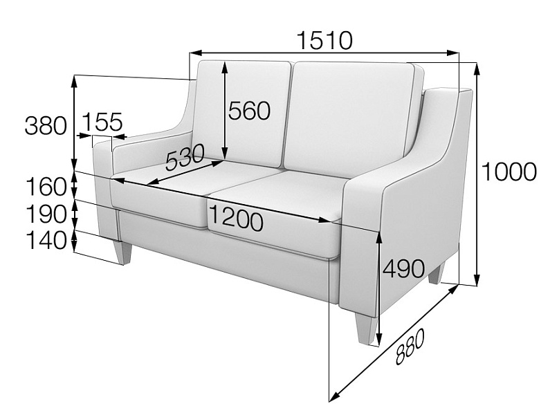 картинка Диван 2-местный Ричмонд R2